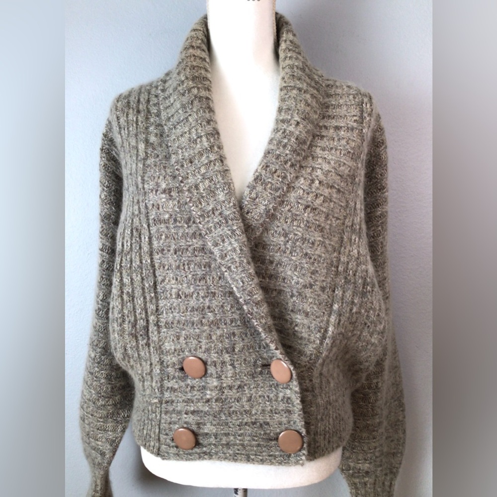 Vintage I. B. Diffusion Wool Mohair Blend Cardigan Sweater - Picture 3 of 13